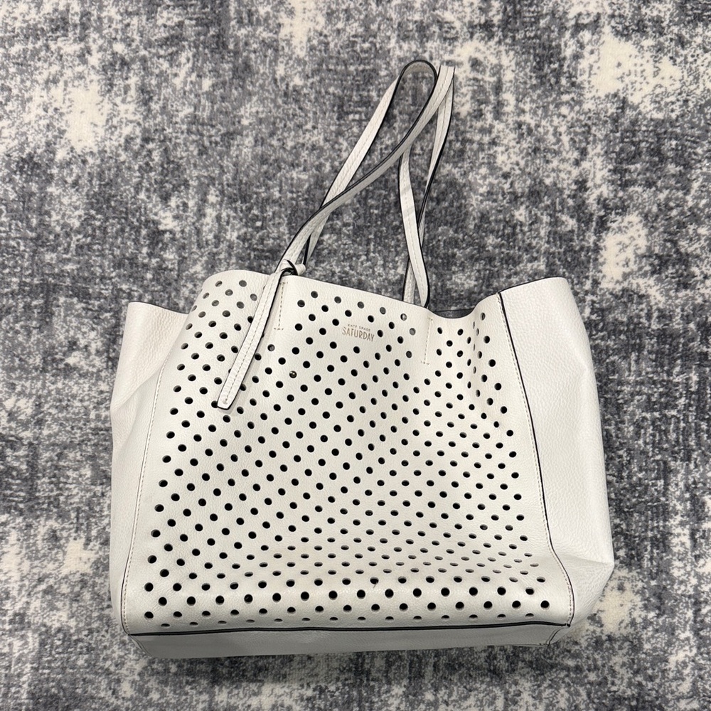 Kate Spade White Perforated Tote